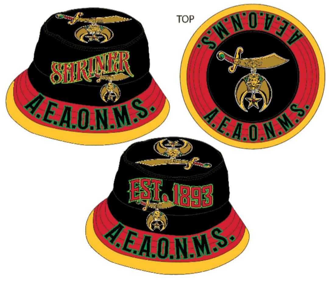Noble Shriner bucket hat – bold emblem design